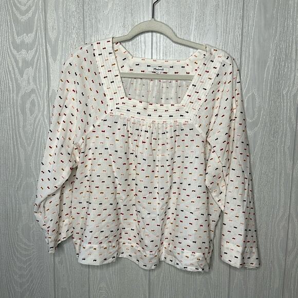 Madewell Square-Neck Top in Clipdot Size Small - Picture 1 of 7